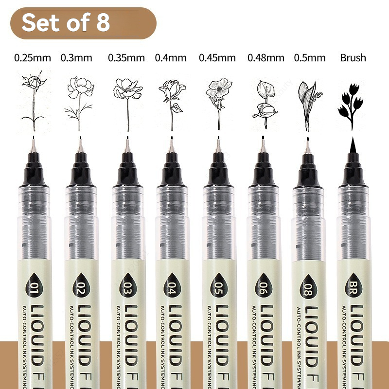 Copic Marker Sketch - 12 Pulpen Hitam Tibs Fine Line