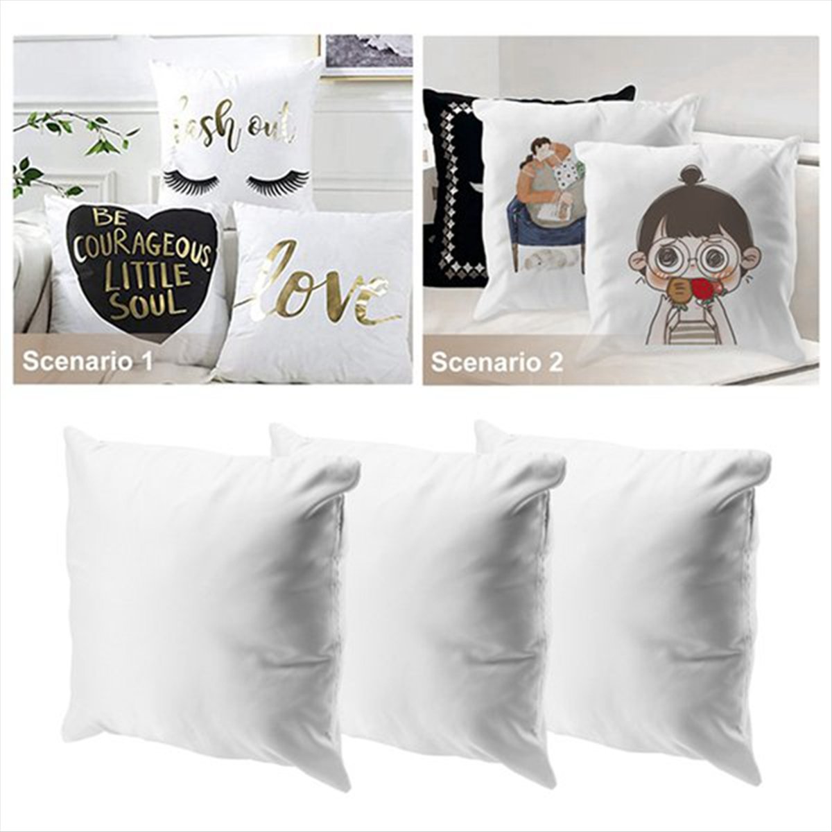 Pillow Cover Sublimation - N14R Top 8pcs Sarung Bantal Sublimasi