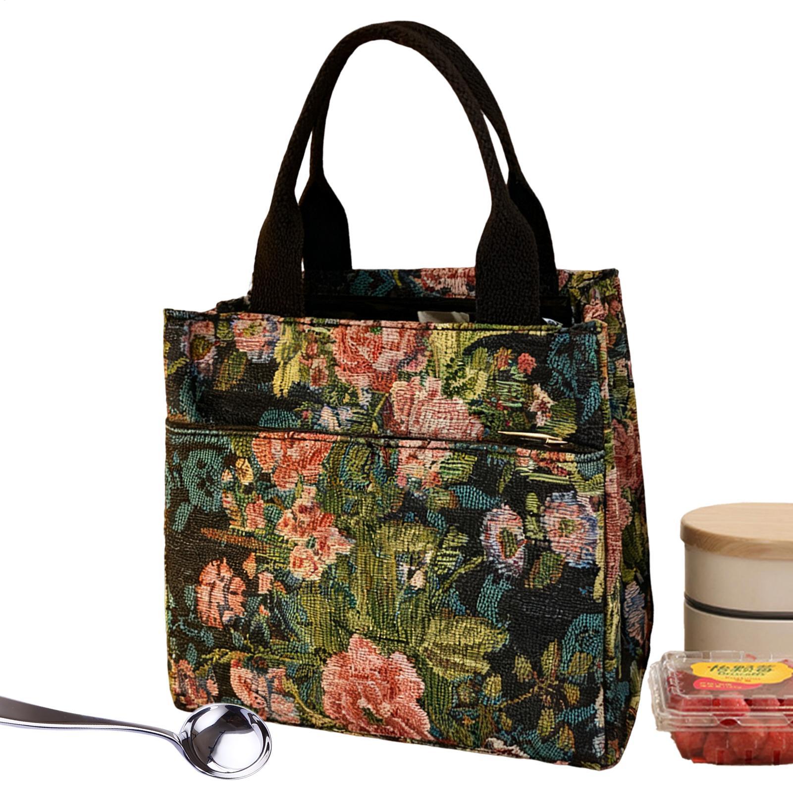Tote Bag Sublimation - Tas Makan Siang Terisolasi Motif Bunga