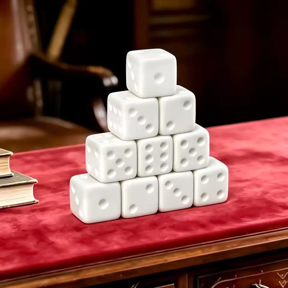 Puzzle Blank White - 10 Buah/set Dadu Putih Kosong Permainan
