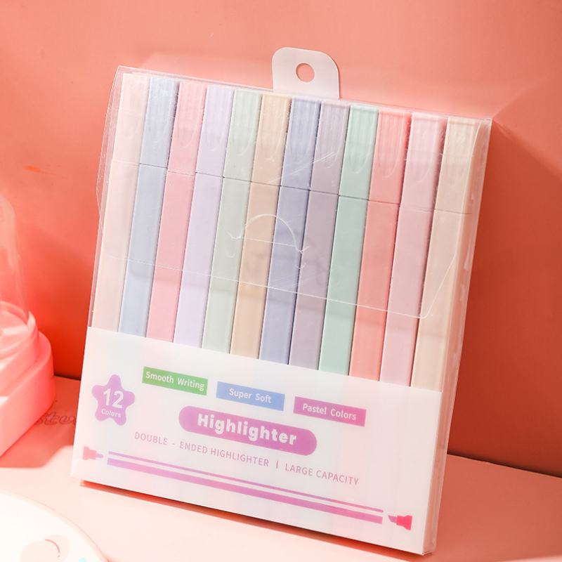 Stabilo Marker Boss - 12 buah/Set pena Highlighter ujung ganda