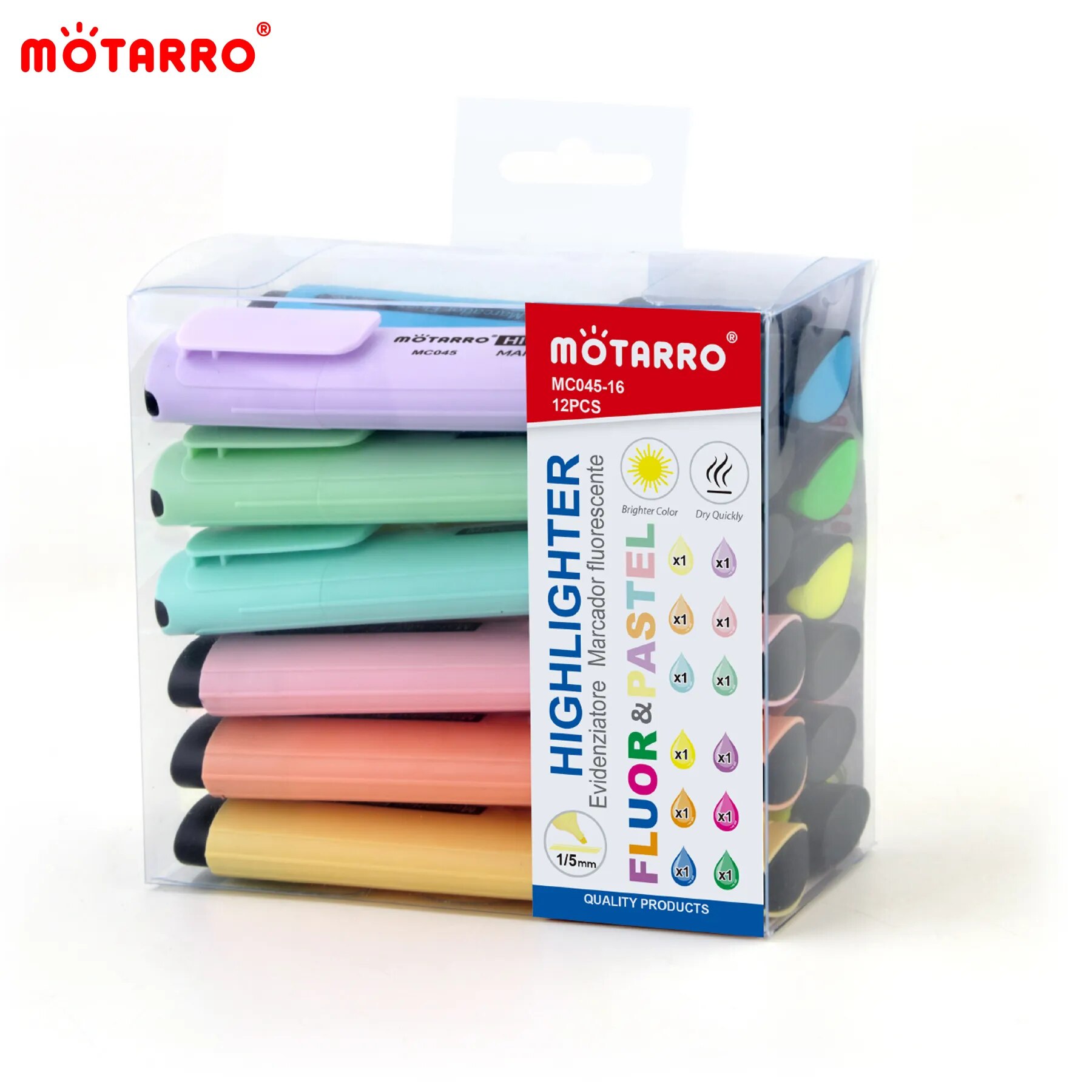 Stabilo Marker Boss - MOTARRO spidol kotak Pvc warna neon,