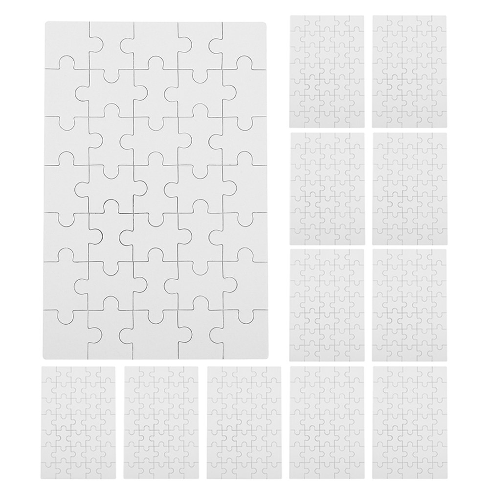 Puzzle Blank White - 12 Buah Potongan Puzzle Sublimasi Kosong