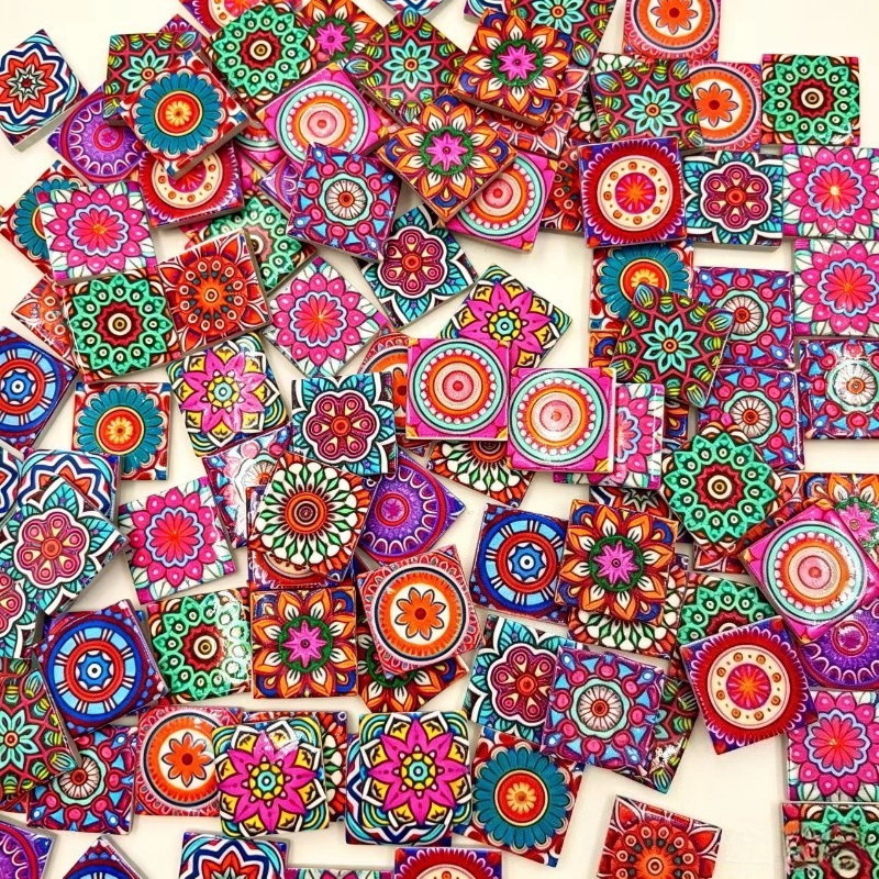 Ceramic Tile Blank - Mosaik Keramik Cetak Mandala 150/300g per