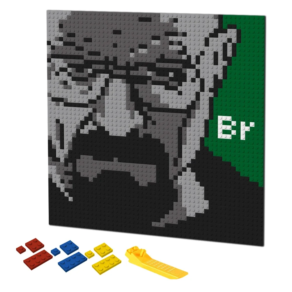 Puzzle Blank White - Blok Bangunan Seni Piksel Retro Mosaik