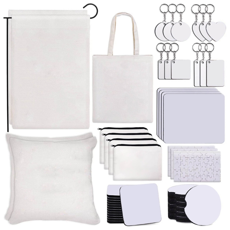 Mouse Pad Blank Sublimation - Set gantungan kunci hati MDF kosong