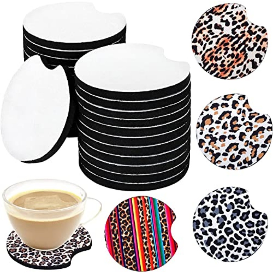 Coaster Sublimation Blank - 40 Buah Tatakan Gelas Mobil Kosong