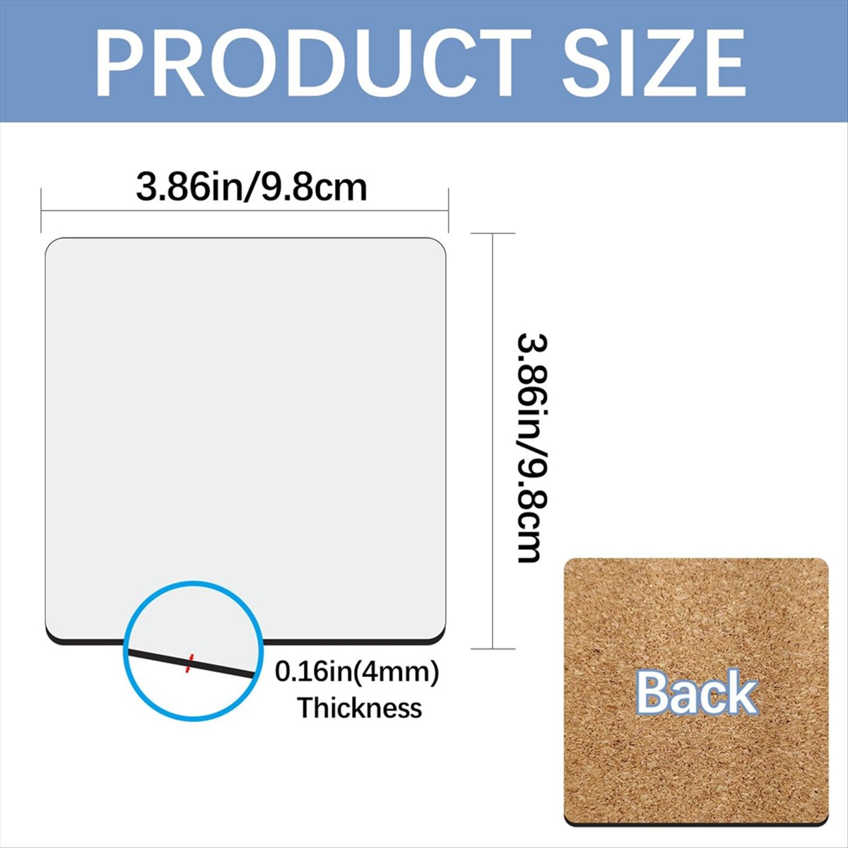 Coaster Sublimation Blank - ABYA 30 Pcs Coaster Kosong untuk