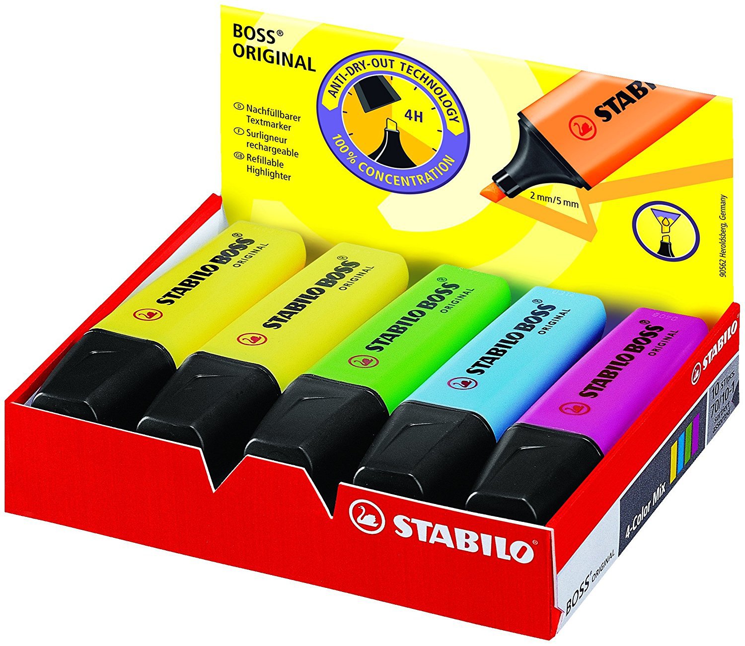 Stabilo Marker Boss - Penanda Teks-Stabil Bos Asli-Paket 10er-dengan Sepuluh