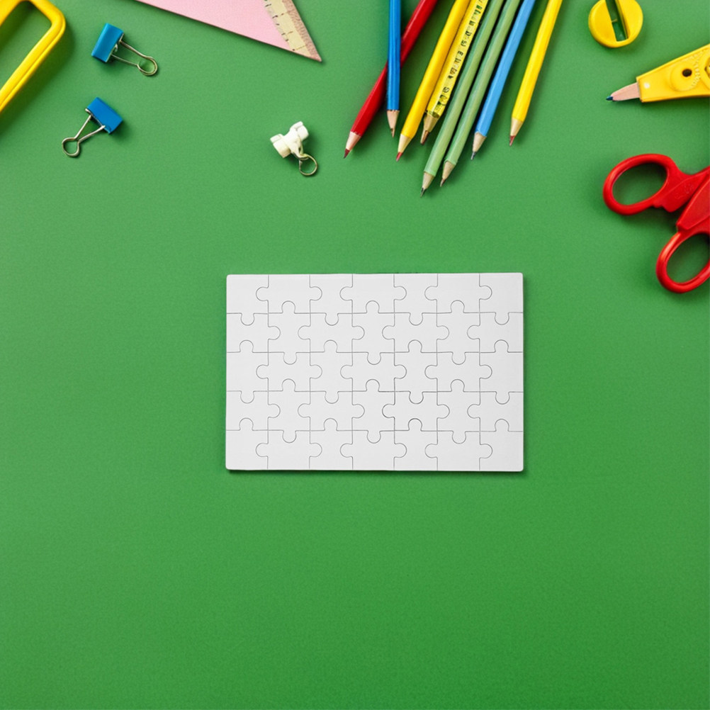 Puzzle Blank White - 12 Buah Puzzle Kayu Putih Kosong