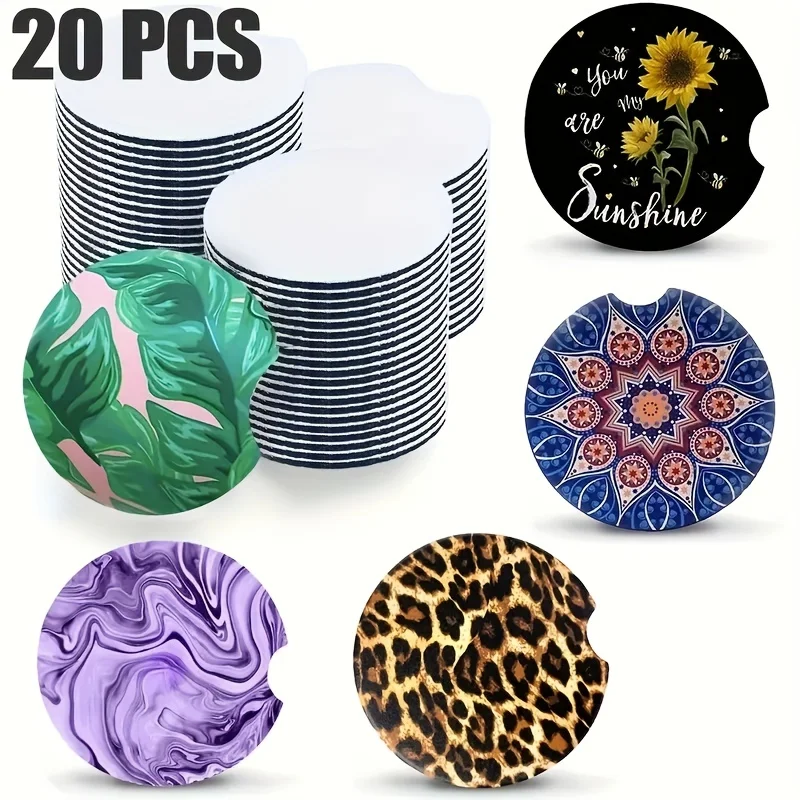 20 buah coaster mobil kosong s - Coaster Sublimation Blank ulasan dan harga