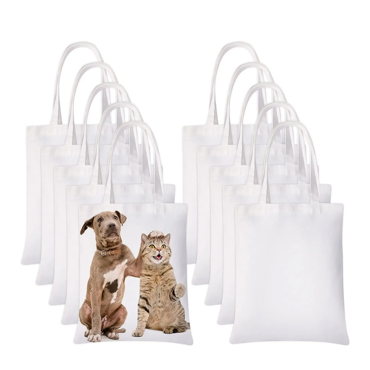 6 buah tas jinjing kanvas puti - Tote Bag Sublimation ulasan dan harga