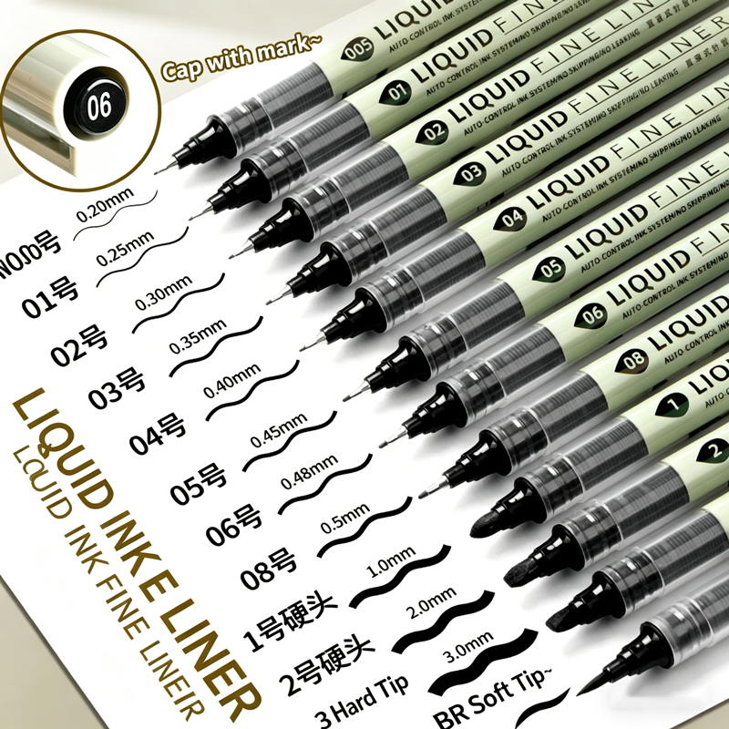 12 Pulpen Hitam Tibs Fine Line - Copic Marker Sketch ulasan dan harga