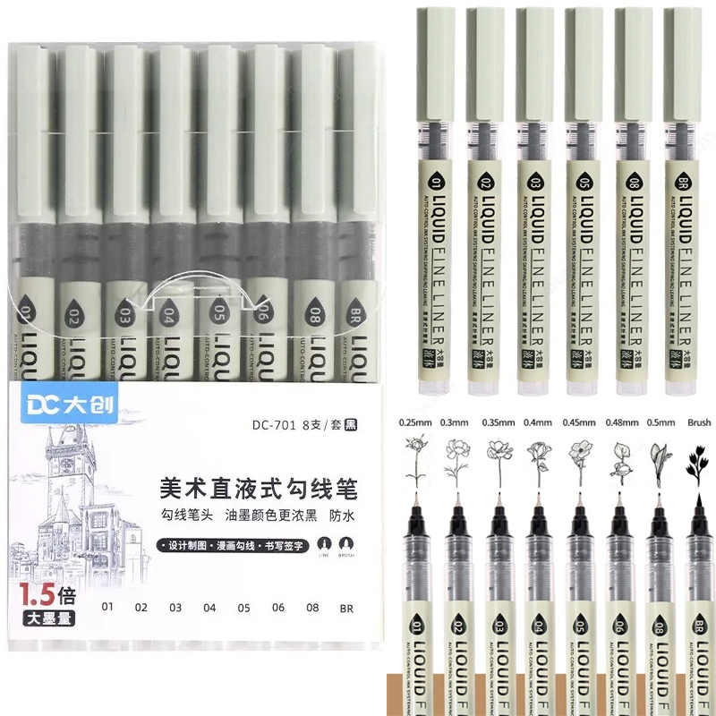 12 Pulpen Hitam Tibs Fine Line - Copic Marker Sketch ulasan dan harga