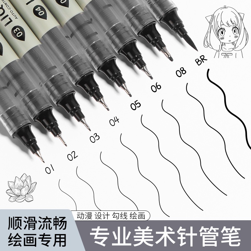 12 Pulpen Hitam Tibs Fine Line - Copic Marker Sketch ulasan dan harga