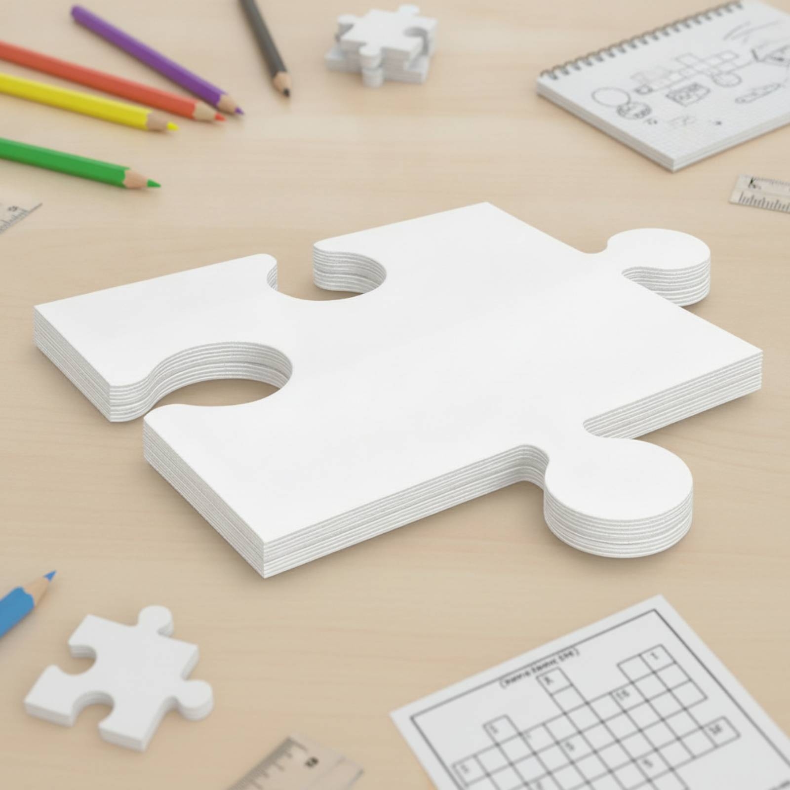 24 Potong Puzzle Karton Kosong - Puzzle Blank White ulasan dan harga