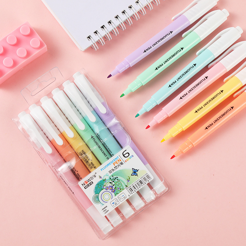 6 buah/set pena Highlighter ne - Stabilo Marker Boss ulasan dan harga