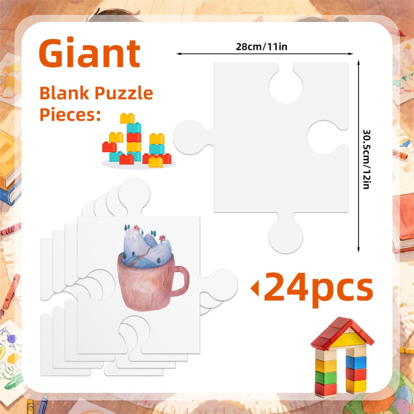 24Pcs Puzzle Jigsaw Kosong dar - Puzzle Blank White ulasan dan harga