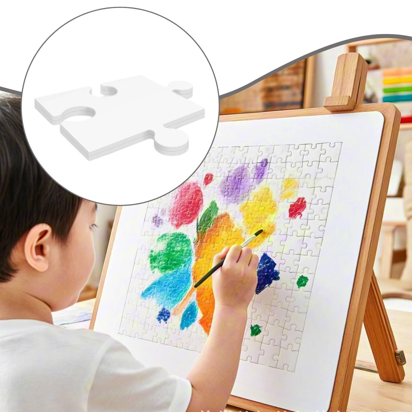 24x Papan Puzzle Karton Putih  - Puzzle Blank White ulasan dan harga